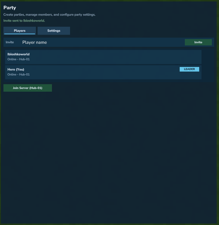 Party player management options
