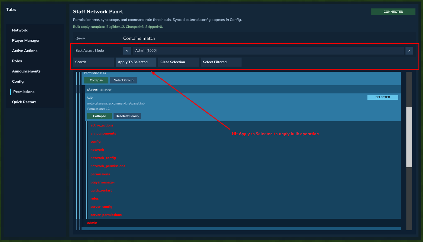 Apply bulk access mode